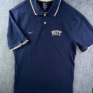 Nike Pitt Panthers Medium Polo Cotton Blue Gold Short Sleeve Pullover Men’s